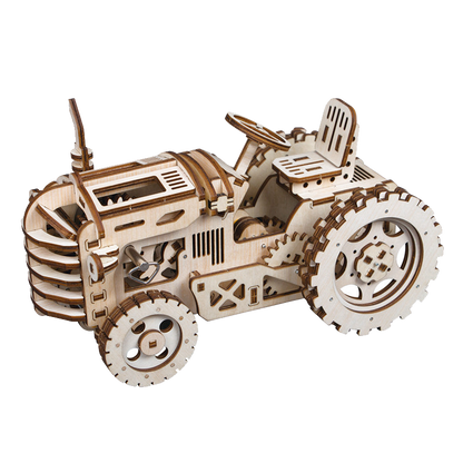 Traktor - Mekanisk 3D træmodel
