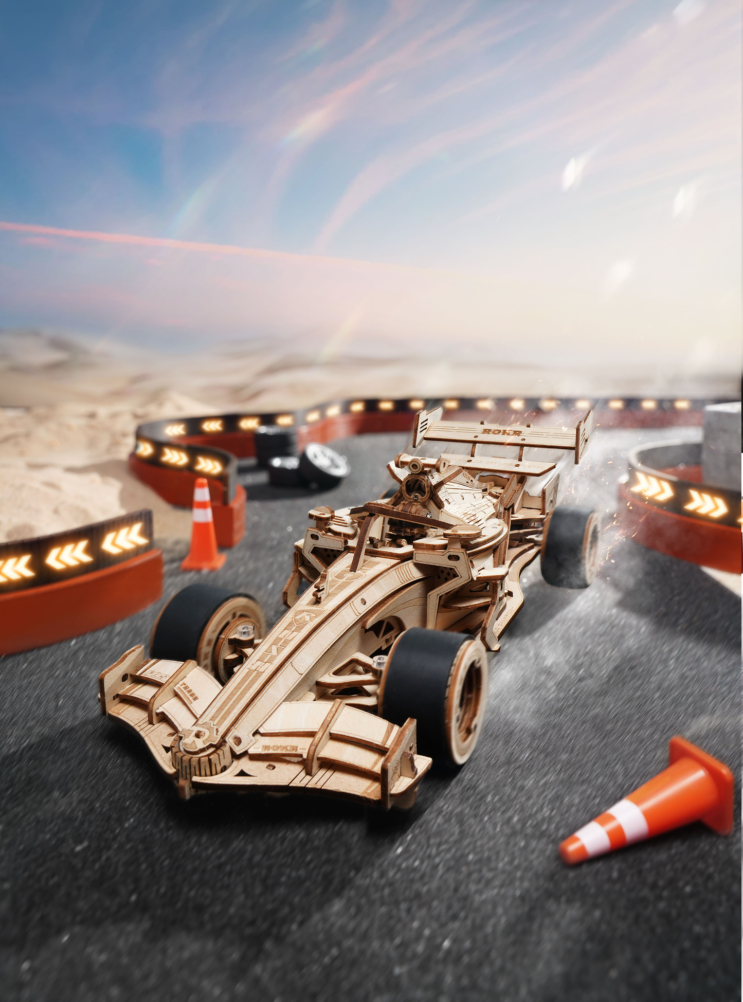 Racerbil - Mekanisk 3D træmodel