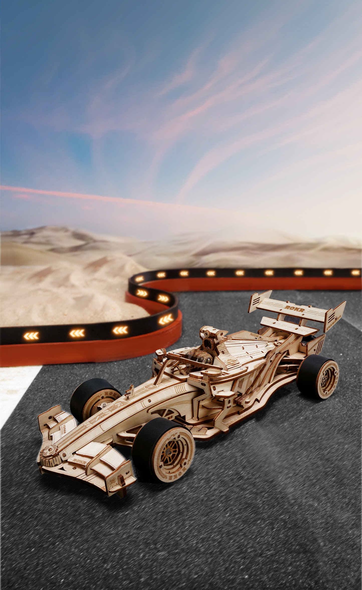 Racerbil - Mekanisk 3D træmodel