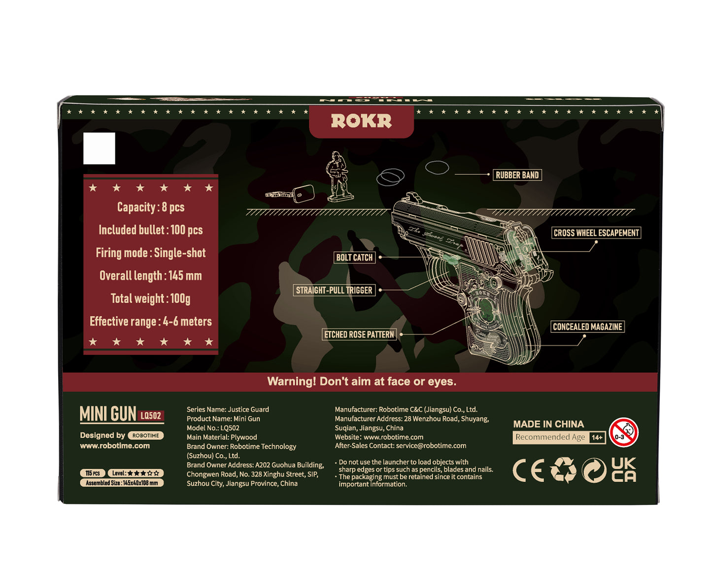 Mini Gun -Mekanisk 3D træmodel