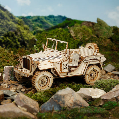 Army Jeep - Mekanisk 3D træmodel