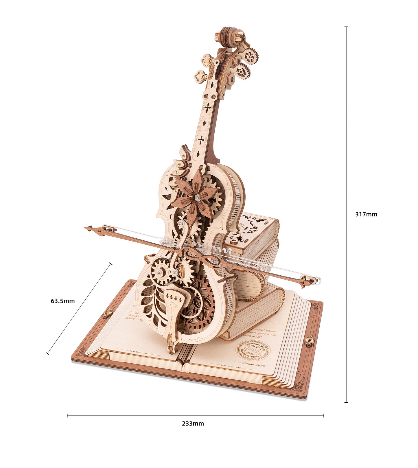 Violin Musikboks - Mekanisk 3D træmodel